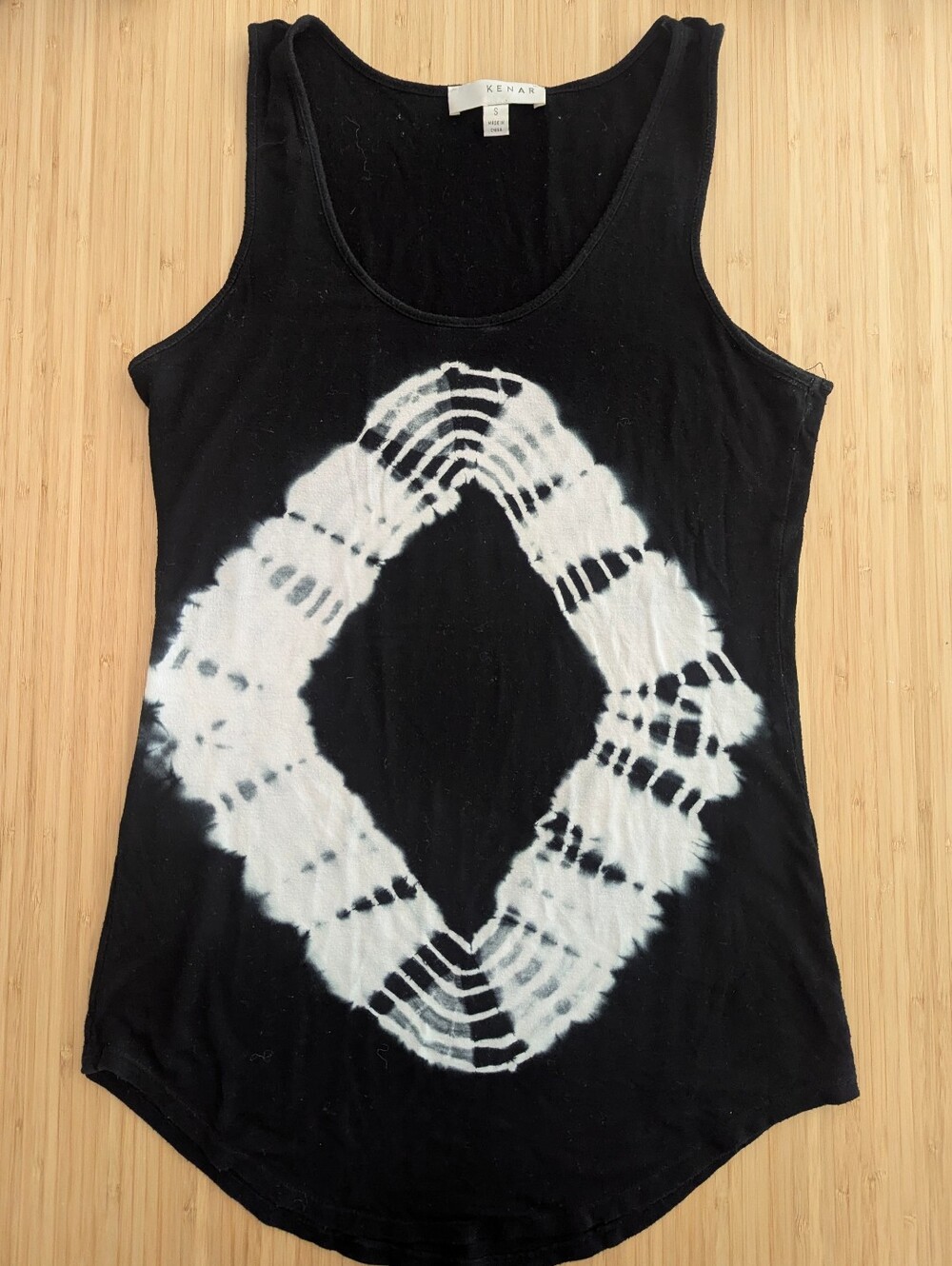 Kenar Black Tie-Dye Diamond Tank Top